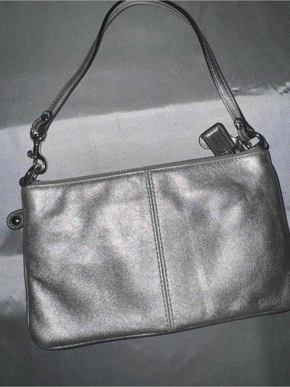 Coach Metallic Gray Women’s Shoulder Bag - Sleek Everyday Carry